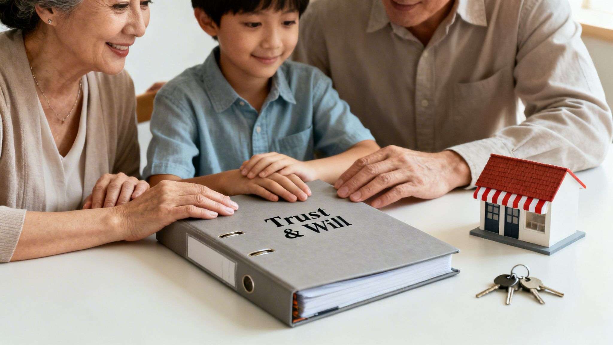 what does a business attorney do estate planning What Does a Business Attorney Do? Startup Guide Let's get one thing straight: a business attorney isn't just an emergency contact you call when trouble finds you. Thinking of a lawyer as only for lawsuits is a common—and very expensive—myth. Smiling family, including grandparents and grandson, discuss estate planning with a 'Trust & Will' binder, house model, and keys.