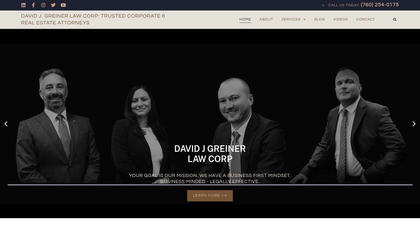 Screenshot from https://greinerlawcorp.com